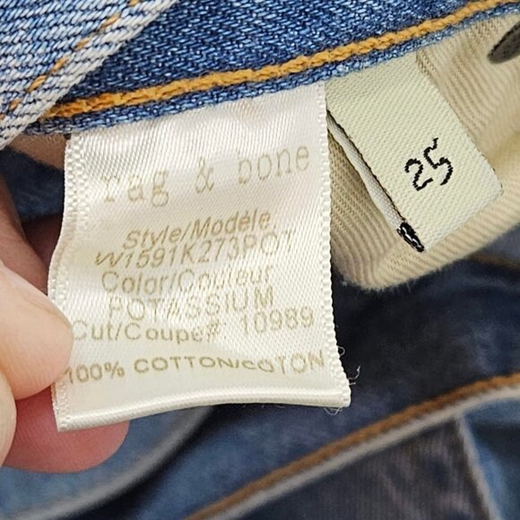Rag & Bone Boyfriend Jeans In Potassium Wash Women's 25 Mid Rise Relaxed Fit - Picture 5 of 12